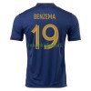 Maillot de Supporter France Benzema 19 Domicile Coupe du Monde 2022 Pour Homme